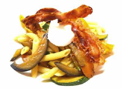 Frühlingsgemüse aus dem Wok mit Penne nach dem issgesund-Rezept