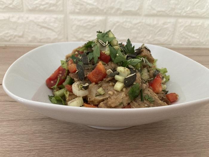 Essigknödel mit frischem Gemüse nach dem issgesund-Rezept