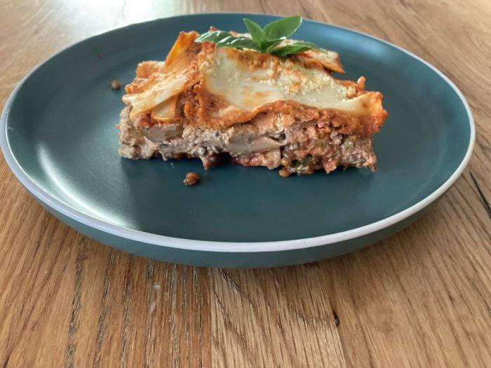 Gemüselasagne mit Linsen und Cashewbechamel nach dem issgesund-Rezept